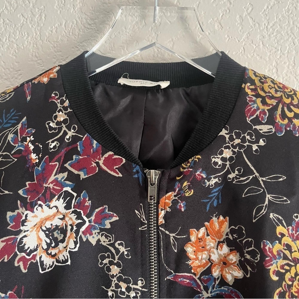 SOPHIE RUE Floral Bomber Jacket Size Small - Picture 4 of 9